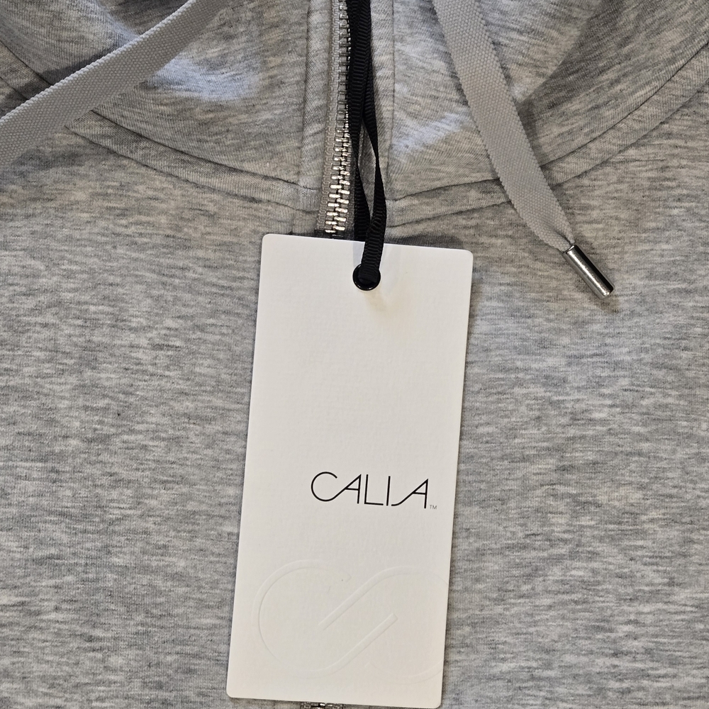 NWT- CALIA Soft Scuba Full Zip Hoodie Light Heather Grey Size Small - Picture 11 of 16